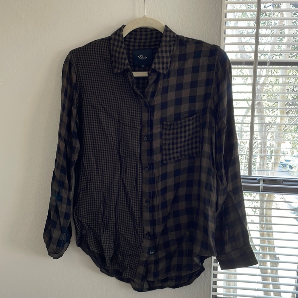 Rails green plaid button down